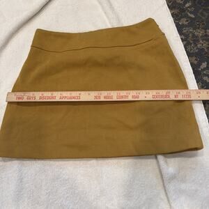 Banana Republic Ribbed Mini Skirt Womens Mustard Yellow Cotton Size 6